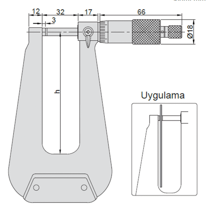 Accud 336 Serisi Mekanik Sac Metal Mikrometresi - Görsel 2