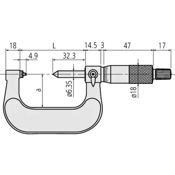 Mitutoyo Seri 125 Vida Adımı Ölçüm Mikrometresi - Görsel 2