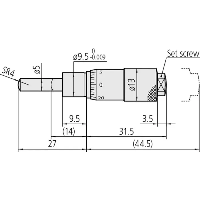 Mitutoyo Seri 148 Mikrometre Kafası 6.5mm ve 13mm - Görsel 2