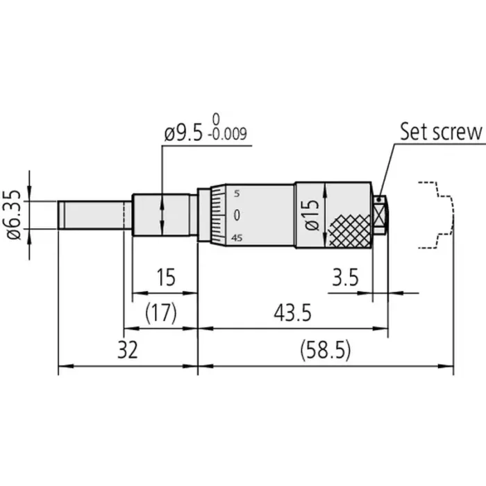 Mitutoyo Seri 149 Mikrometre Kafası 15mm Aralıklı - Görsel 3