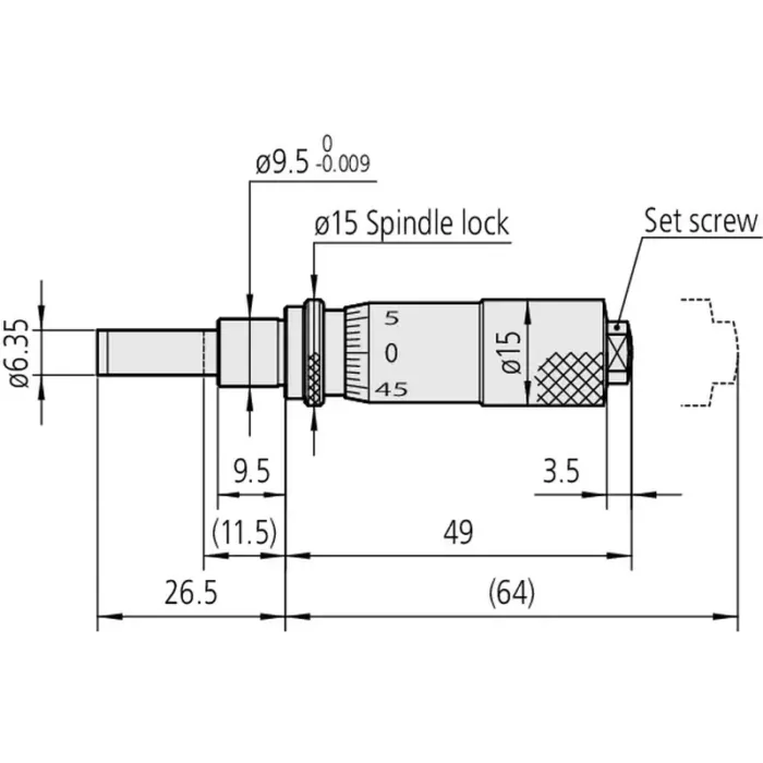 Mitutoyo Seri 149 Mikrometre Kafası 15mm Aralıklı - Görsel 4