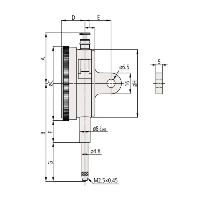 Mitutoyo Seri 2 30 mm Stroklu Metrik Komparatör Saati - Görsel 2