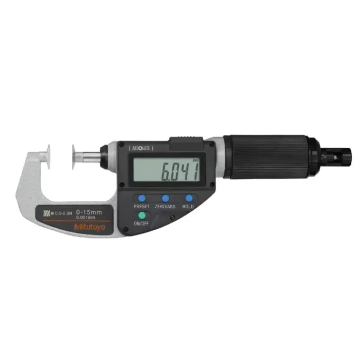 Mitutoyo Seri 369 Digimatic Çıkışlı Disk Ölçüm Yüzeyli Hızlı Mikrometre - Ayarlanabilir Ölçüm Kuvveti
