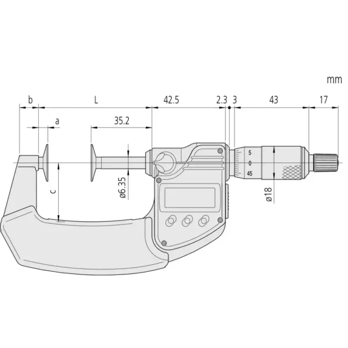 Mitutoyo Seri 323 Digimatic Çıkışlı Disk Mikrometresi - Görsel 2