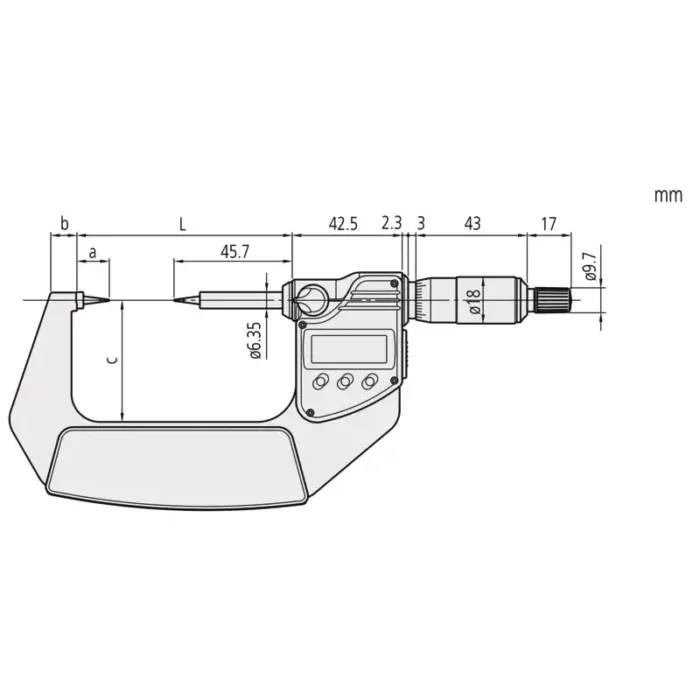 Mitutoyo Seri 342 Digimatic Çıkışlı İğne Uçlu Ölçüm Mikrometresi - Görsel 2