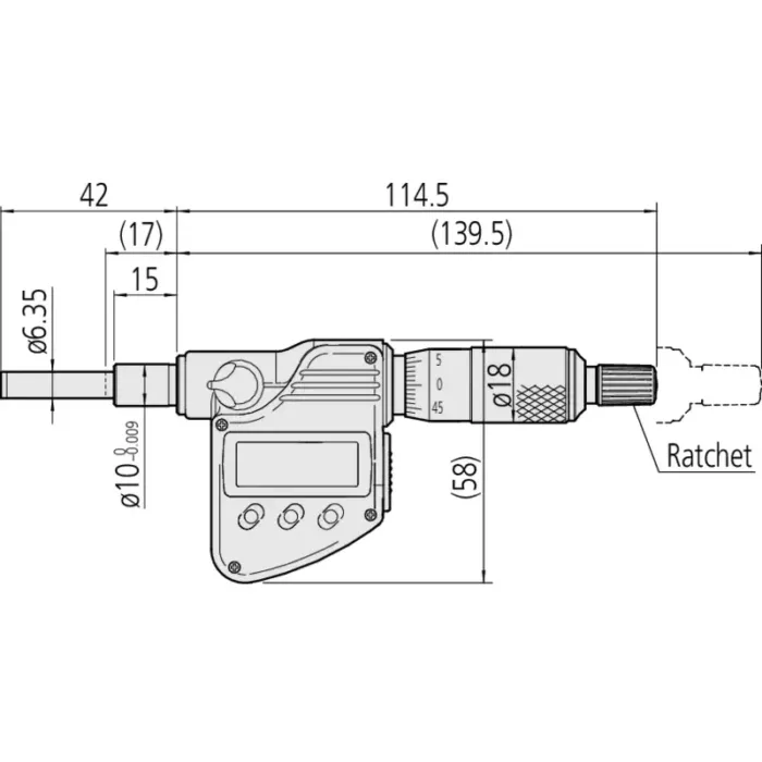 Mitutoyo Seri 350 Dijital Mikrometre Kafaları ; 10mm Ebatlı - Görsel 2