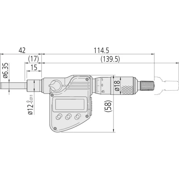 Mitutoyo Seri 350 Dijital Mikrometre Kafaları ; 12 mm Ebatlı - Görsel 4