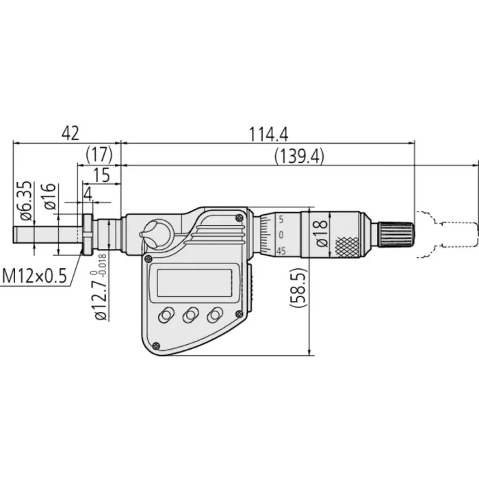 Mitutoyo Seri 350 Dijital Mikrometre Kafaları ; 12 mm Ebatlı - Görsel 2