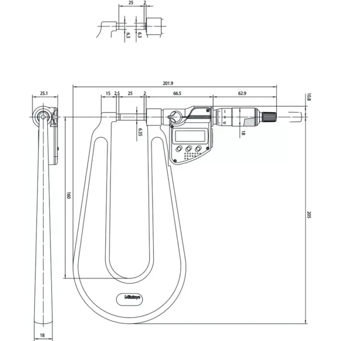 Mitutoyo Seri 389 Digimatic Sac Mikrometresi - Görsel 3