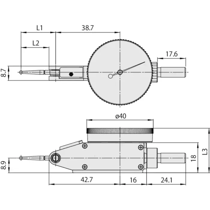 Mitutoyo Seri 513 Metrik Salgı Komparatörü Yatay Tip - 0.001/0,002mm - Görsel 2