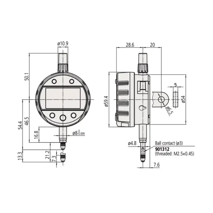 Mitutoyo Seri 543 Dijital Komparatör Saati Max/Min/Durma ID-C - Görsel 3