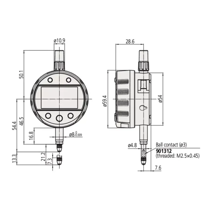 Mitutoyo Seri 543 Digimatic indikatör Bore Gauge ID-C - Görsel 2