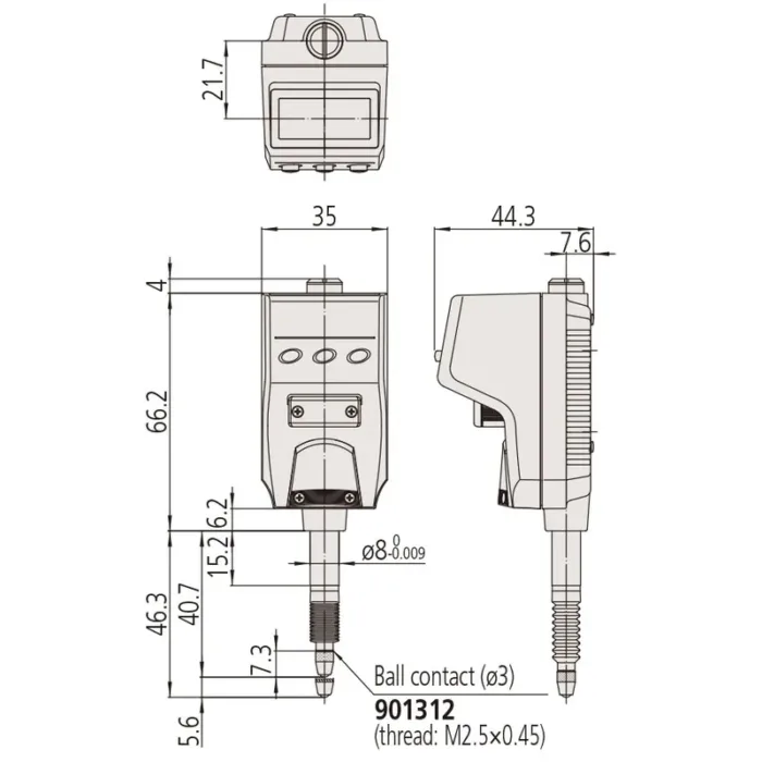 Mitutoyo Seri 543 Dijital Komparatör Saati ID-N/B - Görsel 2